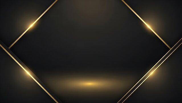 Elegant black and gold geometric design with glowing lines and a central highlight