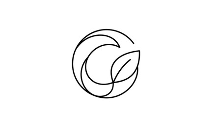 Minimalist leaf logo design element.