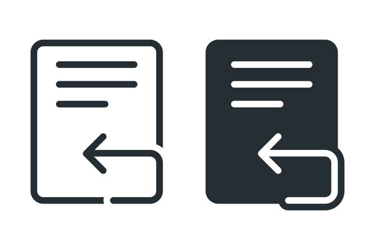 Document Backup Icon. File Return and Data Recovery. Vector Illustration