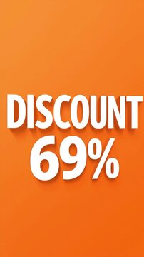 Discount 69 percent off sale sign.