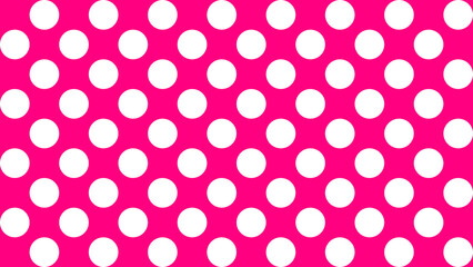 Polka dot seamless pattern with white circles on vibrant pink background © Tony