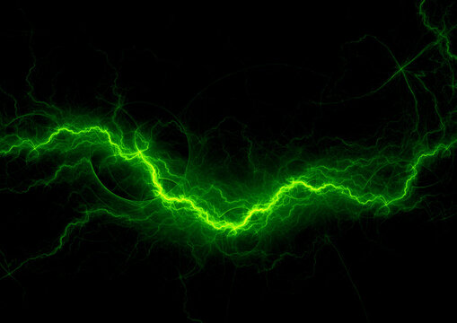 Blue fractal lightning background, electrical abstractGreen Electric Lightning Energy Wave Abstract Background