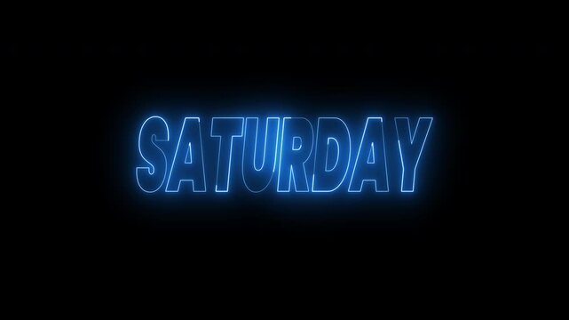 Saturday glows in neon blue. Suitable for social media posts, event promotions, banners, and nightlife themed designs. Stand out.