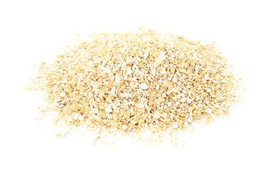 Pile of oat bran isolated on white