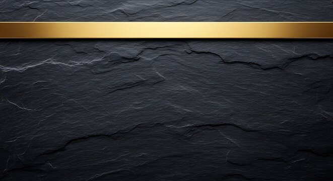 A golden horizontal bar shines brightly on a dark rugged stone wall surface