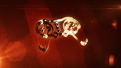 Gaming e-sport joystick golden symbol 3d illustration © Skórzewiak