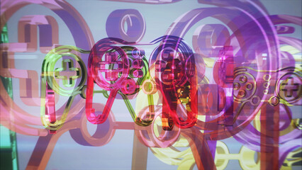 Gaming e-sport joystick symbol 3d illustration © Skórzewiak