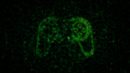 Gaming e-sport joystick symbol matrix style 3d illustration © Skórzewiak