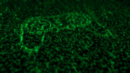 Gaming e-sport joystick symbol matrix style 3d illustration © Skórzewiak