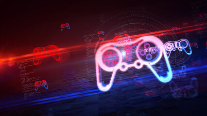 Gaming e-sport joystick symbol 3d illustration © Skórzewiak