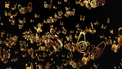 Gaming e-sport joystick golden symbol 3d illustration © Skórzewiak