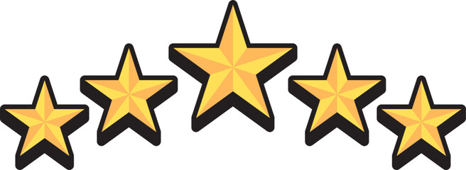 Obraz premium Five Golden Rating Stars Review