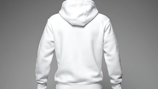Blank White Hoodie Mockup on Gray Background