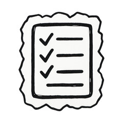 Fototapeta premium PNG Hand-drawn checklist icon.