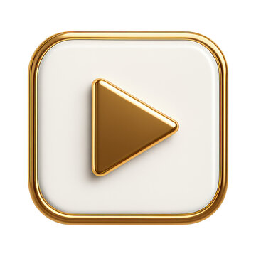 PNG Elegant gold play button icon.