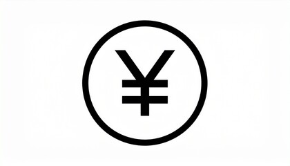 Obraz premium Yen currency symbol inside circle icon
