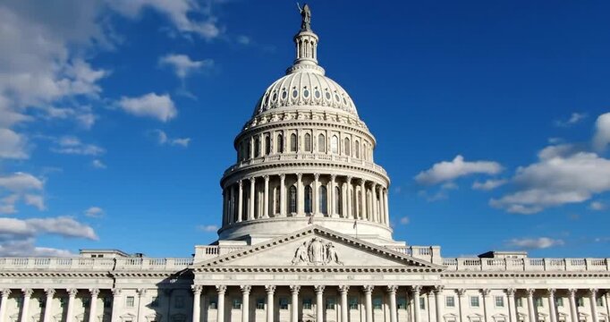 United States Capitol Building under blue sky in Washington D.C.