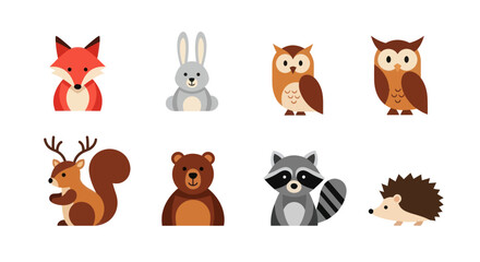 Obraz premium Cartoon forest animals illustration