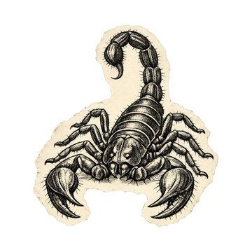 PNG Detailed scorpion vintage illustration