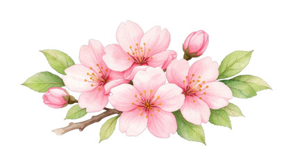 Fototapeta premium PNG Delicate watercolor cherry blossom illustration.