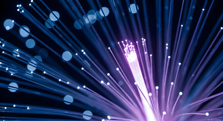 Fiber Optics - A radiant display of fiber optic cables. Revealing the intricate structures that transmit information.
