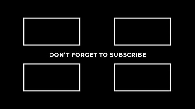 You Tube Subscribe Reminder Template Black Background White Text and Rectangles youtube subscribe button