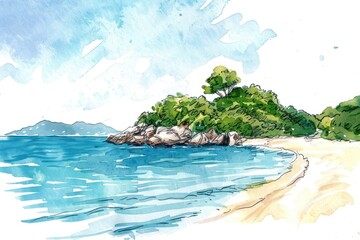 Obraz premium Thailand island water shoreline landscape.