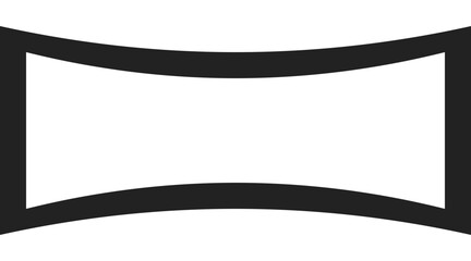 Fototapeta premium A sleek illustration of a curved screen display on a white background