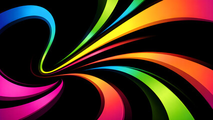 Abstract a vibrant, abstract composition bursts forth with an explosion of color, featuring dynamic lines and curves against a contrasting background. It's a visual journey of creativity and energy. © Graph Rover