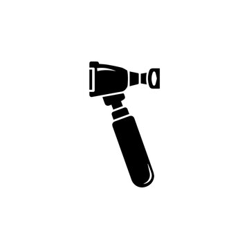 Black and white camera flash unit with reflective surface and lens attachment