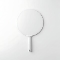 White Hand Mirror Isolated on Plain Background