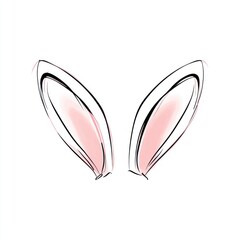 Fototapeta premium Minimalist bunny ears illustration.