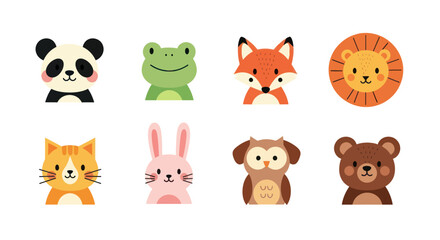 Obraz premium Cartoon animal faces collection