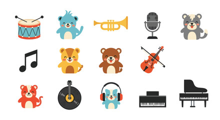 Cartoon animals and musical instruments © MBG