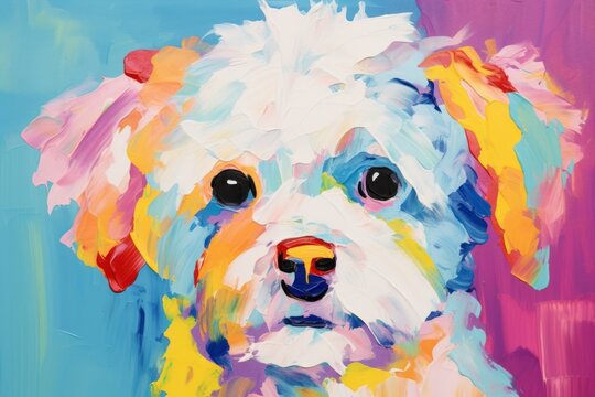 Bichon Frise painting backgrounds mammal.