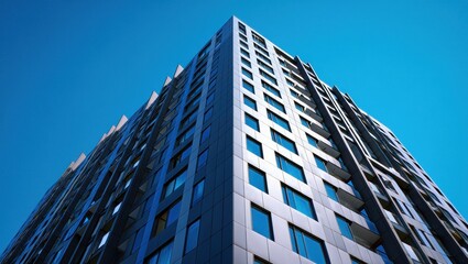 Fototapeta premium Modern Skyscraper Architecture Against Blue Sky