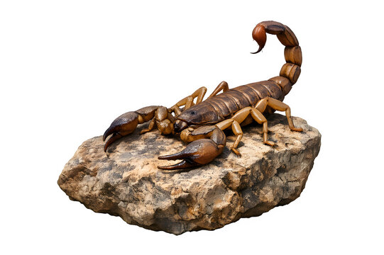 Escorpi&oacute;n sobre una roca, sin fondo.