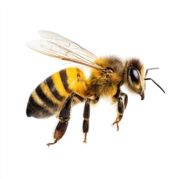 Bee background isolated white.