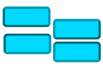 Fototapeta premium Blue rounded rectangle blocks layout isolated on white background for modern UI design and interface template