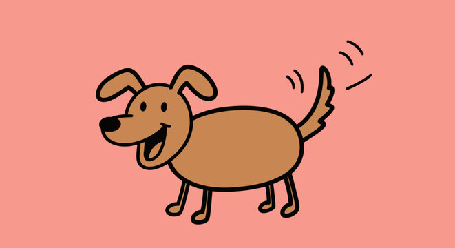 Cartoon dog with floppy ears running.
