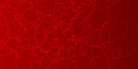 striking red and black cracked texture background, resembling molten lava or fractured earth. The glowing cracks create a dramatic and intense visual effect.eps10 © rohim