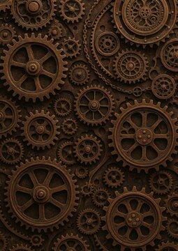 Intricate steampunk gear design.
