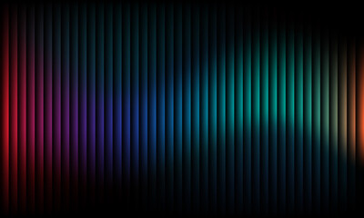 Abstract background with vertical stripes and colorful gradient on dark backdrop