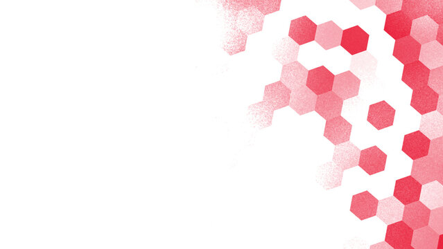 Intense red and black hexagon pattern with grain texture for bold tech background