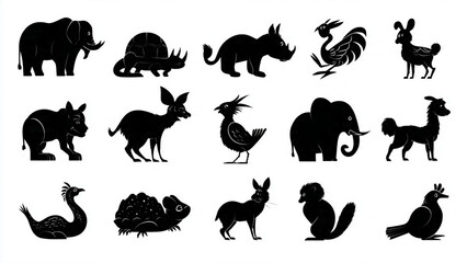 farm animals silhouettes