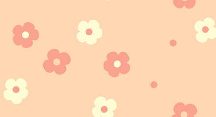 Cute Pastel Flat Flower Seamless Pattern for Lifestyle and Design Backgrounds