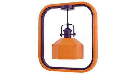 Obraz premium Modern Orange and Purple Geometric Pendant Lamp