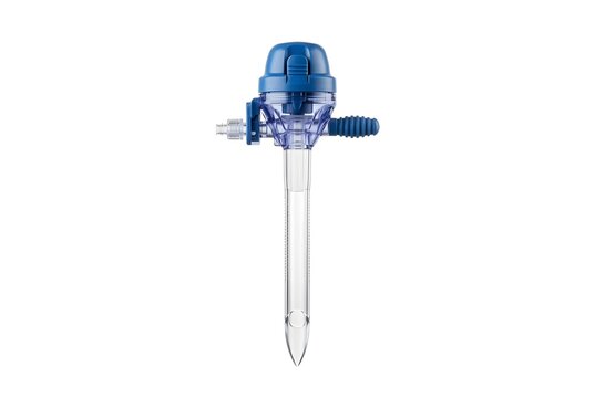 Disposable Medical Laparoscopic Trocar Instrument Isolated on White Background