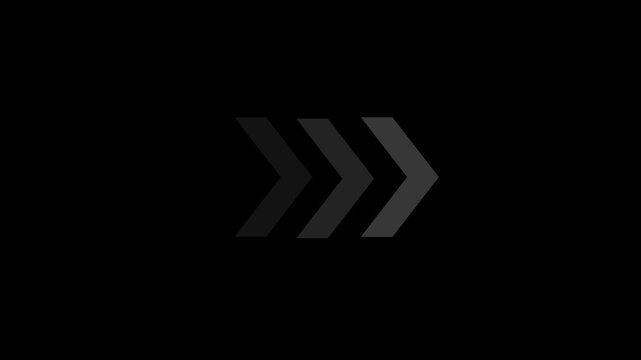 Animated arrows for the overlay video layer swipe down animation. 3d arrow icon swipe up animation black background.
wright arrow animation on black background. wright arrow animation