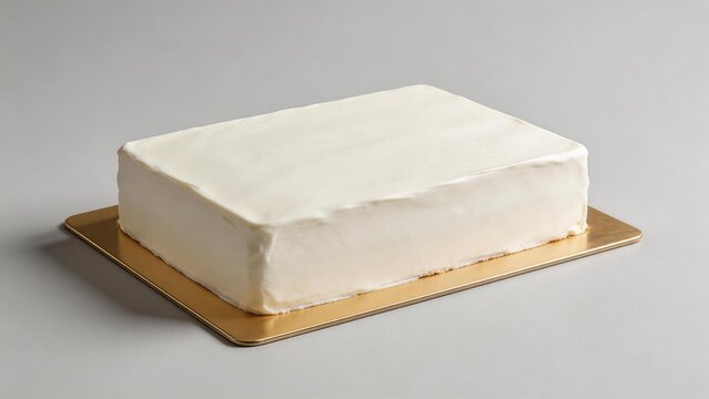Rectangular cake with white frosting